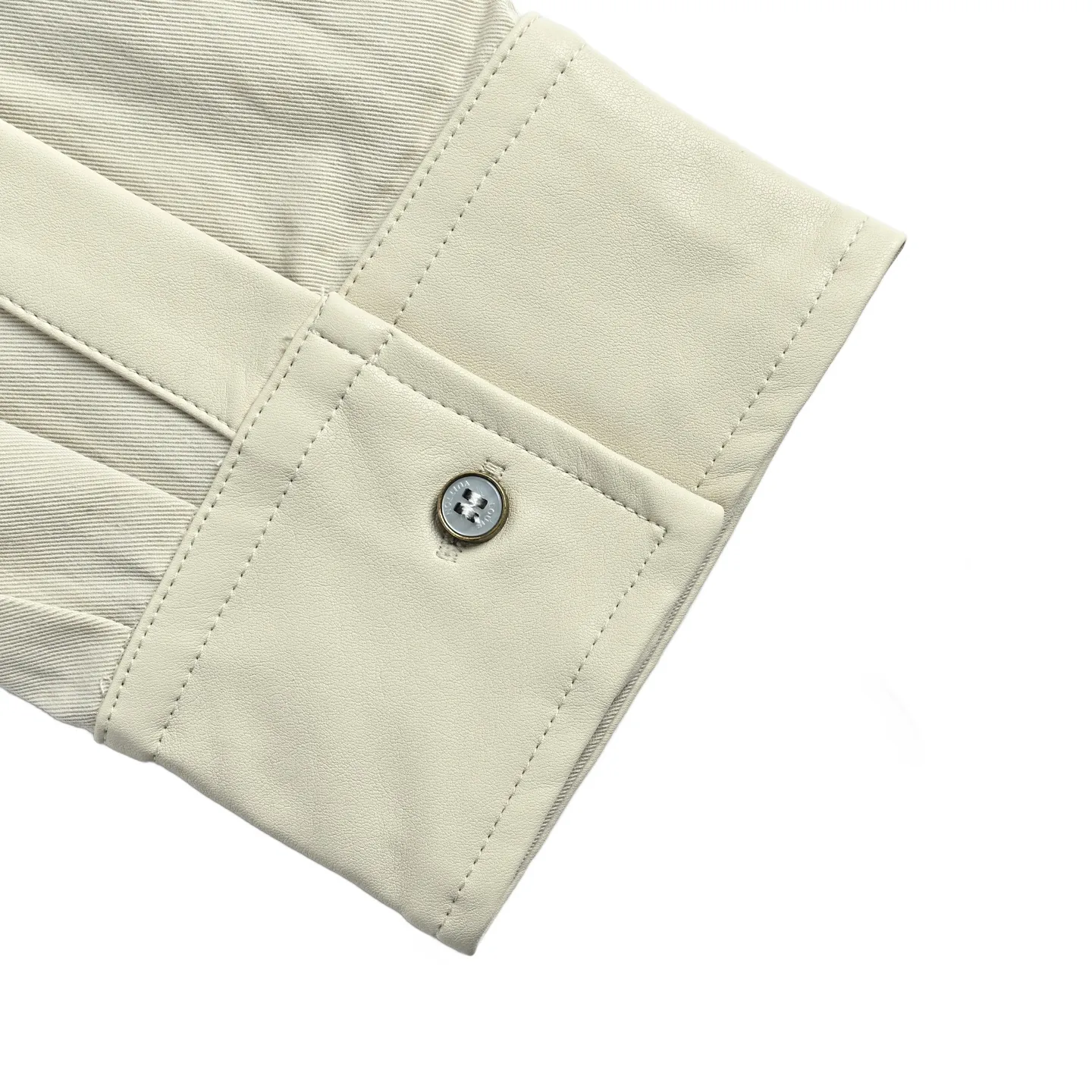 Louis Vuitton/Louis Vuitton logo embroidered pocket single-breasted leather jacket